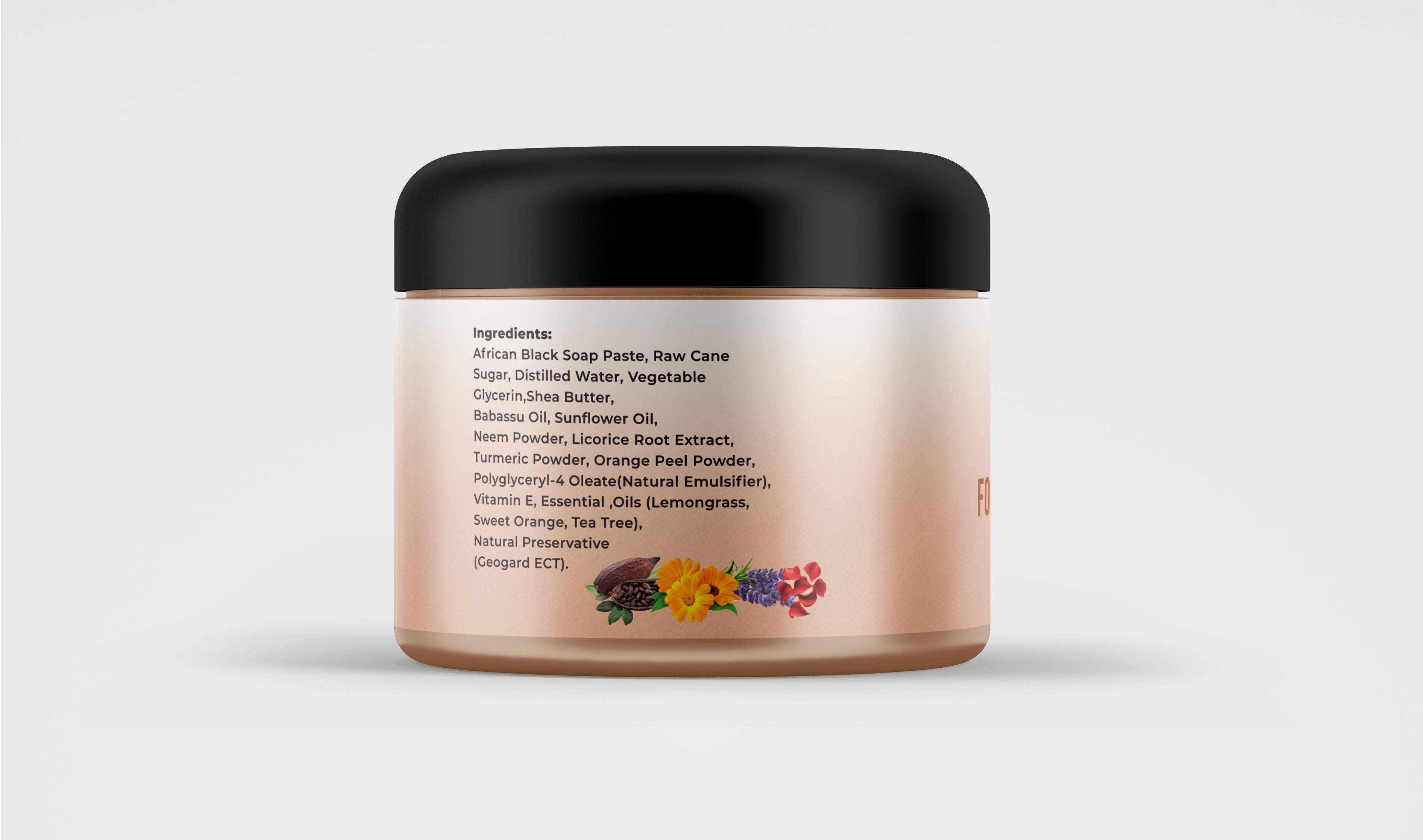 Foaming Hydrating Black Soap Scrub Brightening