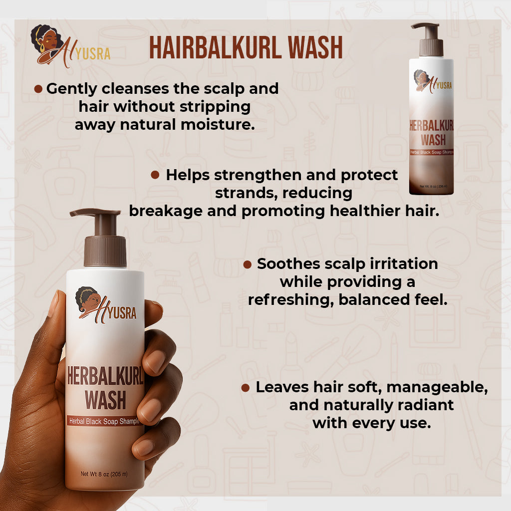 HERBALKURL WASH  Black Soap Shampoo