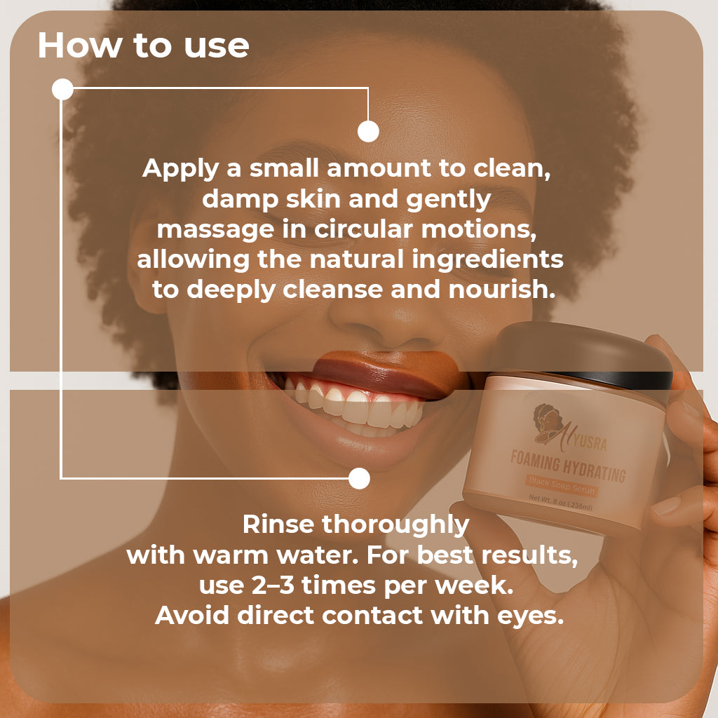 Foaming Hydrating Black Soap Scrub Brightening