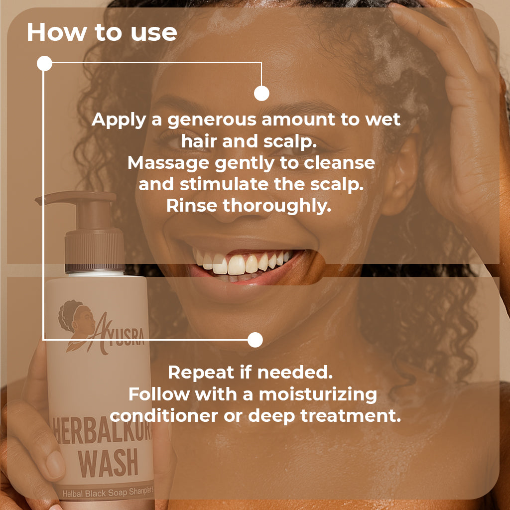 HERBALKURL WASH  Black Soap Shampoo