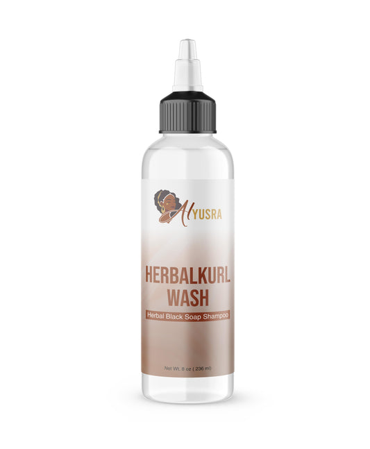 HERBALKURL WASH Herbal Black Soap Shampoo | Moisture-Rich Cleanser for Afro & Kinky Hair